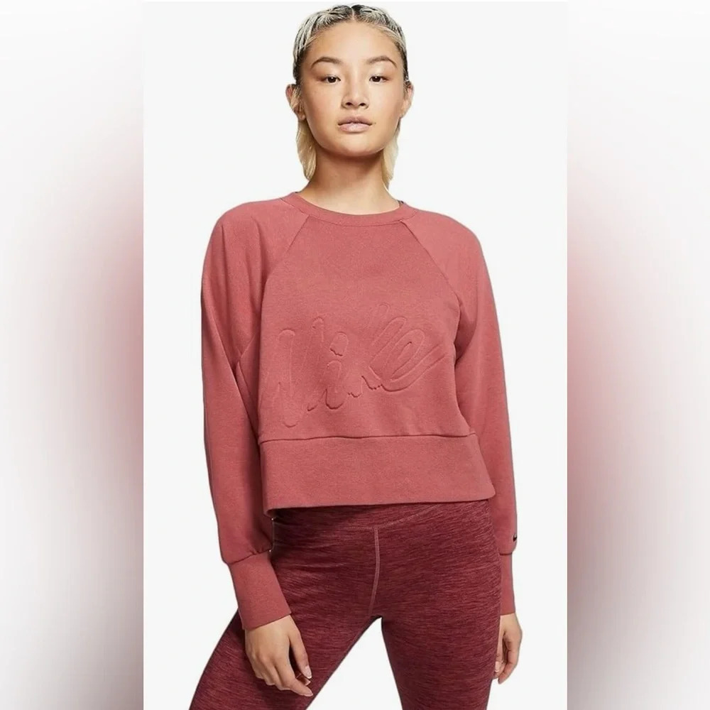 Nike Dusty Rose Embossed Logo Pullover Sweatshirt